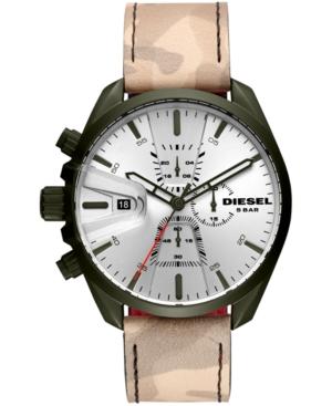 Diesel Men's Chronograph Ms9 Chrono Camo Leather Strap Watch 47mm
