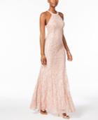 Nightway Sequined Lace Gown