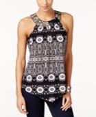 Inc International Concepts Printed Beaded Halter Top, Only At Macy's