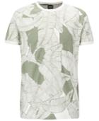 Boss Men's Leaf-print Cotton T-shirt