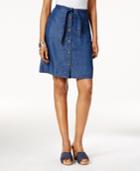 Style & Co Chambray Button-front Skirt, Only At Macy's