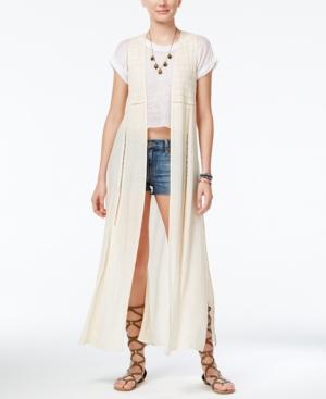 American Rag Crochet-trim Maxi Vest, Only At Macy's