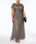 Adrianna Papell Plus Size Cowl-back Embellished Gown