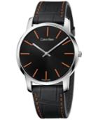 Calvin Klein Men's Swiss City Black Leather Strap Watch 43mm K2g211c1