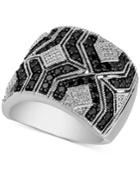 Black & White Diamond (1-3/8 Ct. T.w.) Statement Ring In Sterling Silver