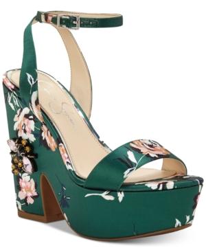 Jessica Simpson Carena Satin Sculpted Wedge Sandals Women's Shoes