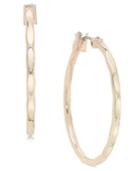 Charter Club Gold-tone Textured Hoop Earrings, Created For Macy's