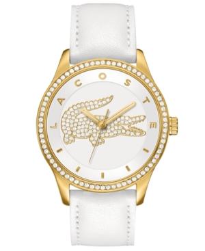 Lacoste Watch, Women's Victoria White Leather Strap 40mm 2000820
