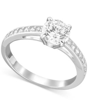Swarovski Crystal Ring In Rhodium-plated Metal