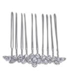 Inc International Concepts Silver-tone Small Crystal Hair Comb, Created For Macy's