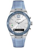 Guess Connect Women's Blue Leather Strap Smart Watch 41mm C0002m5