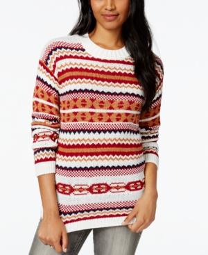 Cotton Emporium Juniors' Chevron Stripe Pullover Sweater