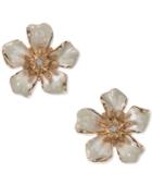 Anne Klein Gold-tone Flower Stud Earrings