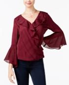 Bcx Juniors' Ruffled Bell-sleeve Top