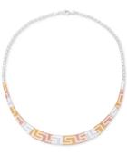 Giani Bernini Tricolor Greek Key Collar Necklace, Created For Macy's