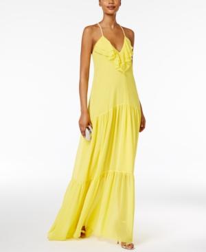Msk Ruffled Halter Gown