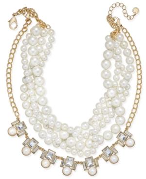 Charter Club Gold-tone Multi-strand Imitation Pearl Collar Necklace, Only At Macy's