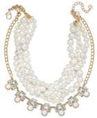 Charter Club Gold-tone Multi-strand Imitation Pearl Collar Necklace, Only At Macy's