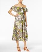 Grace Elements Cotton Off-the-shoulder Paisley-print Midi Dress