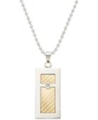Men's Diamond Accent Pendant Necklace In 18k Gold And Stainless Steel