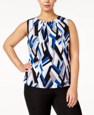 Calvin Klein Plus Size Abstract-print Shell