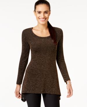 Grace Elements Long-sleeve Textured Metallic Top