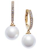 Kate Spade New York 14k Gold-plated Imitation Pearl & Pave Drop Earrings