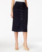 Style & Co Petite Button-down Denim Midi Skirt, Only At Macy's