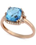 Final Call By Effy Blue Topaz (3 Ct. T.w.) & Diamond Accent Ring In 14k Rose Gold