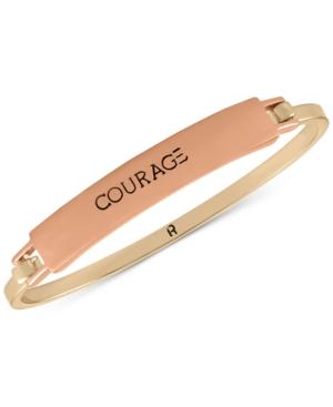 Rachel Rachel Roy Two-tone Courage Etched Bangle Bracelet