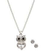 Charter Club Silver-tone Crystal Owl 18 Pendant Necklace & Stud Earrings, Created For Macy's