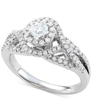 Diamond Halo Interwoven Ring (7/8 Ct. T.w.) In 14k White Gold