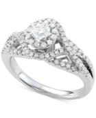 Diamond Halo Interwoven Ring (7/8 Ct. T.w.) In 14k White Gold
