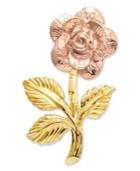 14k Gold And 14k Rose Gold Charm, Rose Flower Charm