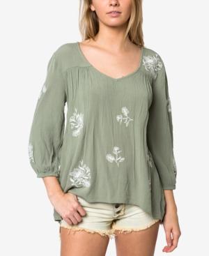 O'neill Juniors' Caroline Embroidered Gauze Top, A Macy's Exclusive