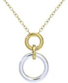 Giani Bernini Two-tone Circle Pendant Necklace In Sterling Silver And 18k Gold-plated Sterling Silver, Only At Macy's