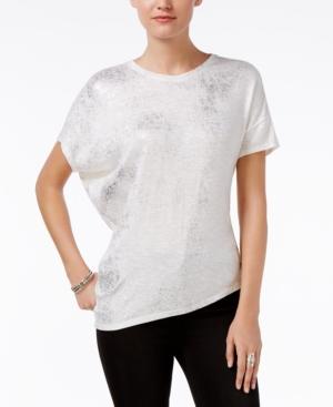 Bar Iii Metallic Asymmetrical T-shirt, Only At Macy's