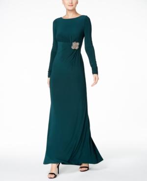 Vince Camuto Beaded Empire-waist Gown