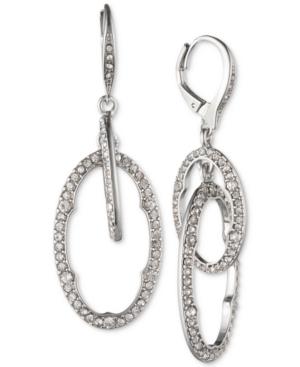 Jenny Packham Silver-tone Pave Orbital Drop Earrings