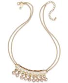 Inc International Concepts Gold-tone Mixed Media Double Chain Statement Necklace, Only At Macy's