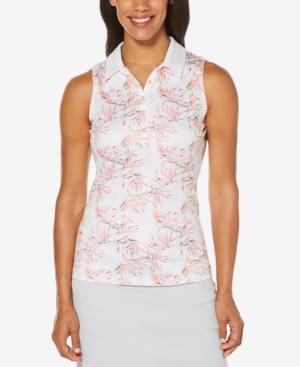 Pga Tour Tropical-print Sleeveless Golf Polo
