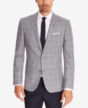 Boss Men's Slim-fit Plaid Italian Virgin Wool Sport Coat
