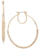 Nine West Gold-tone Textured Hoop Earrings