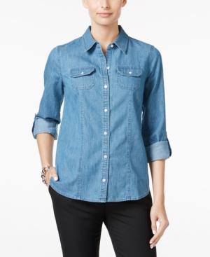 Charter Club Petite Denim Shirt, Only At Macy's