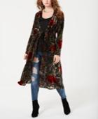 Guess Stephanie Velvet-embroidered Duster Cardigan