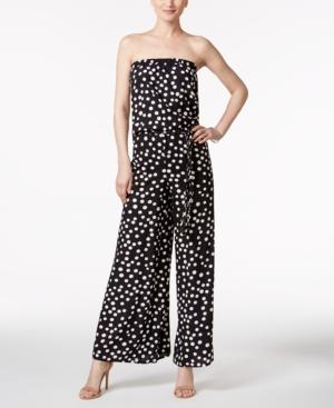 Msk Printed Strapless Blouson Jumpsuit