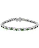 Effy Emerald (2-5/8 Ct. T.w.) & Diamond (2-1/6 Ct. T.w.) Bracelet In 14k White Gold