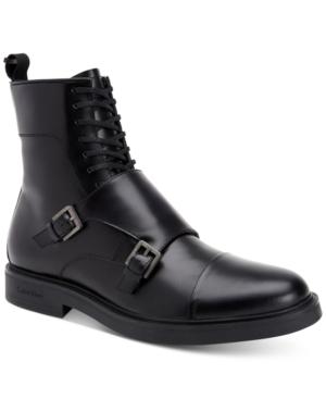 Calvin Klein Men's Davis Monk Strap Leather Boots Men's Shoes