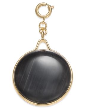 M. Haskell For Inc Gold-tone White/black Disc Reversible Clip-on Pendant, Only At Macy's
