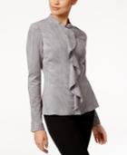 Alfani Prima Ruffled Faux-suede Jacket, Only At Macy's